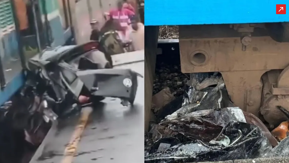 Tragdia em Linha Frrea Veculo Atropelado por Trem e Deixa Vtimas Fatais